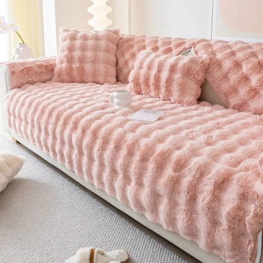 Housse de Canapé en Peluche Epaisse
