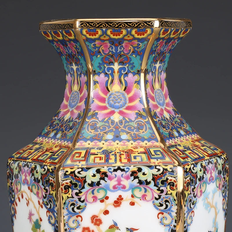 Vase  Carré en Porcelaine Emaillée
