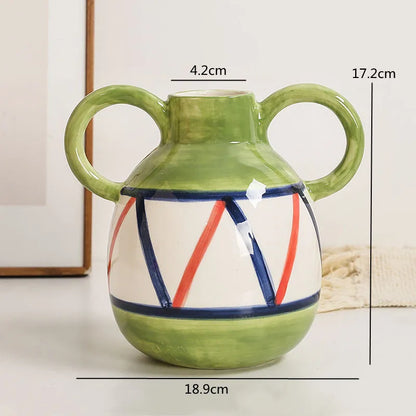 Vase en Céramique à Double Anse