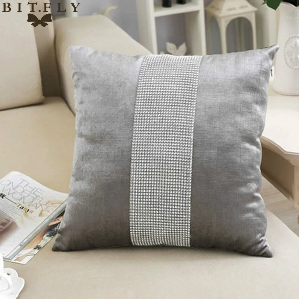 Housses de Coussin Décoratives à Paillettes et Strass