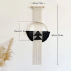 Macramé Murale Ronde Noir et Blanc