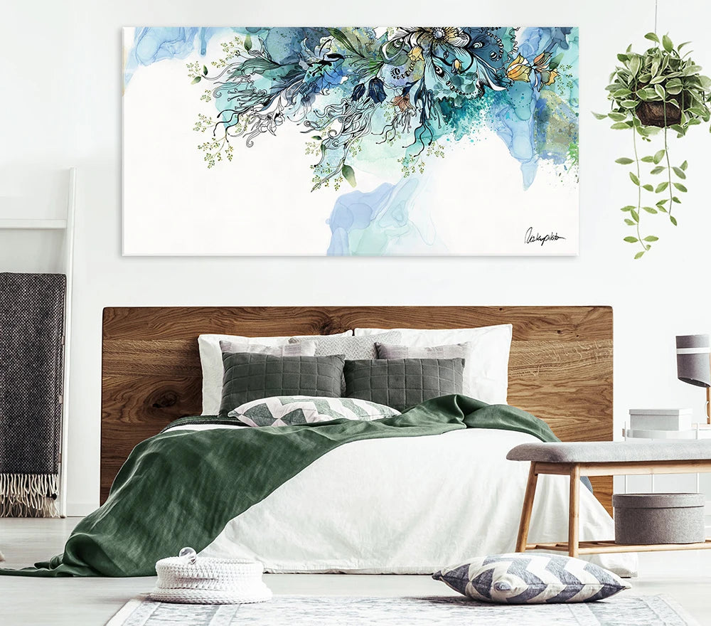 Tableau Moderne Peinture Abstraite Colorée Fleur