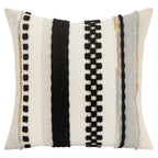Housse de Coussin Bohème en chenille rayée