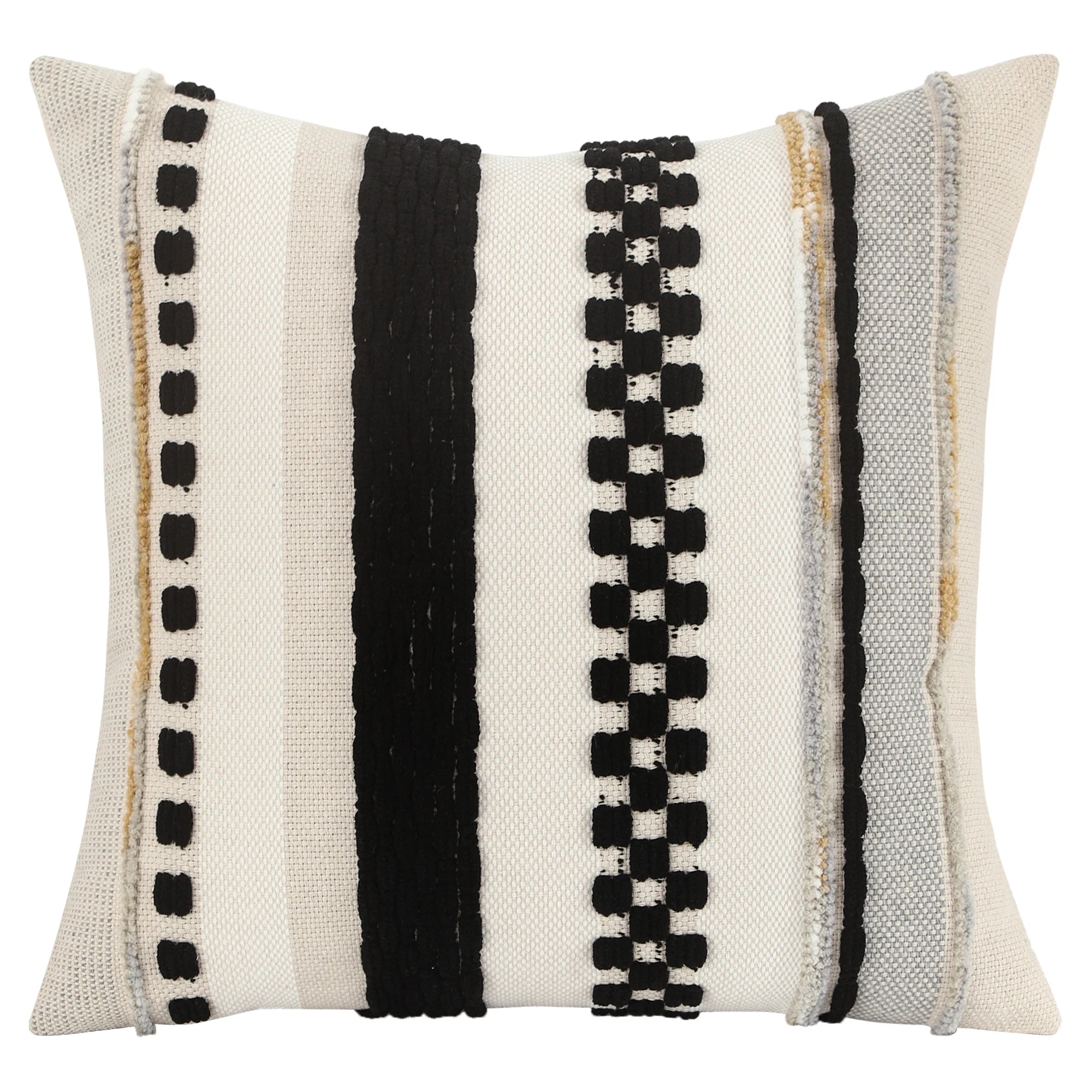 Housse de Coussin Bohème en chenille rayée