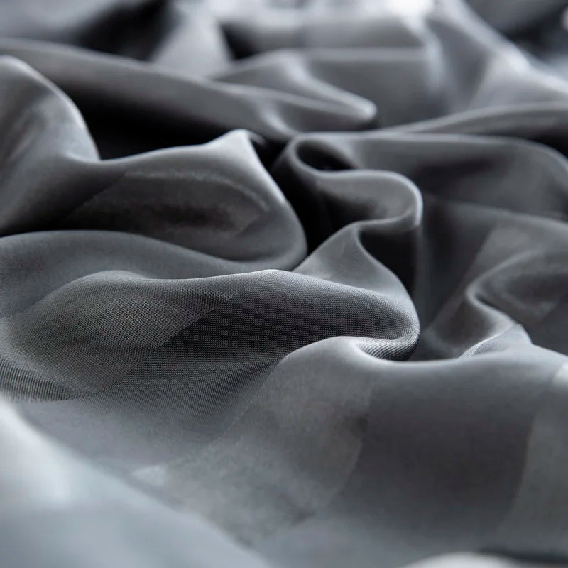 Parure Housse de couette rayée en Satin