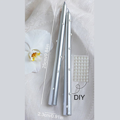 Bougies Romantiques en perles blanches