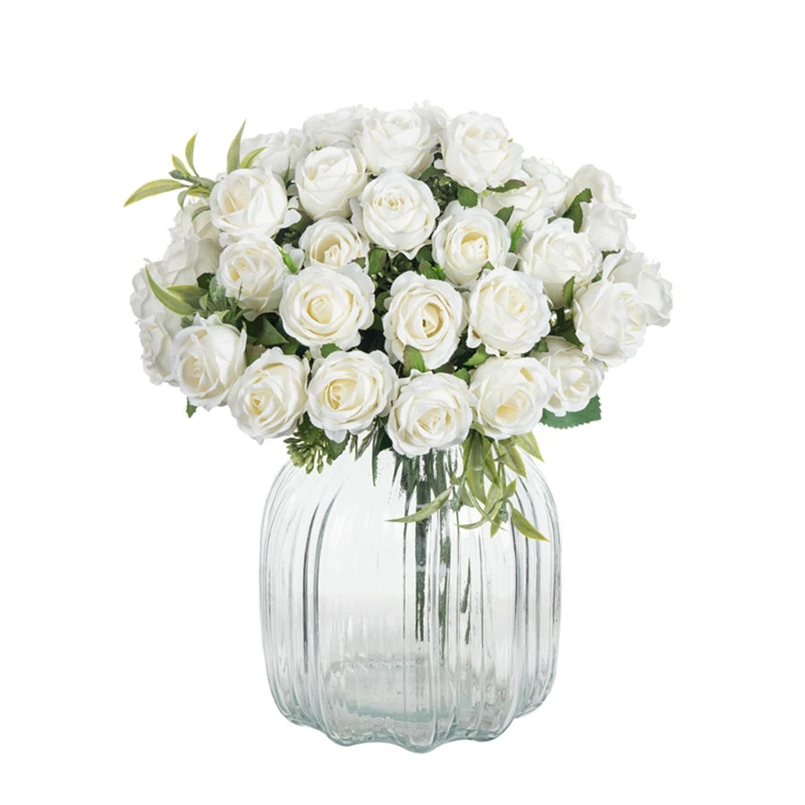 Fleur Artificielle Bouquet de Rose en Soie