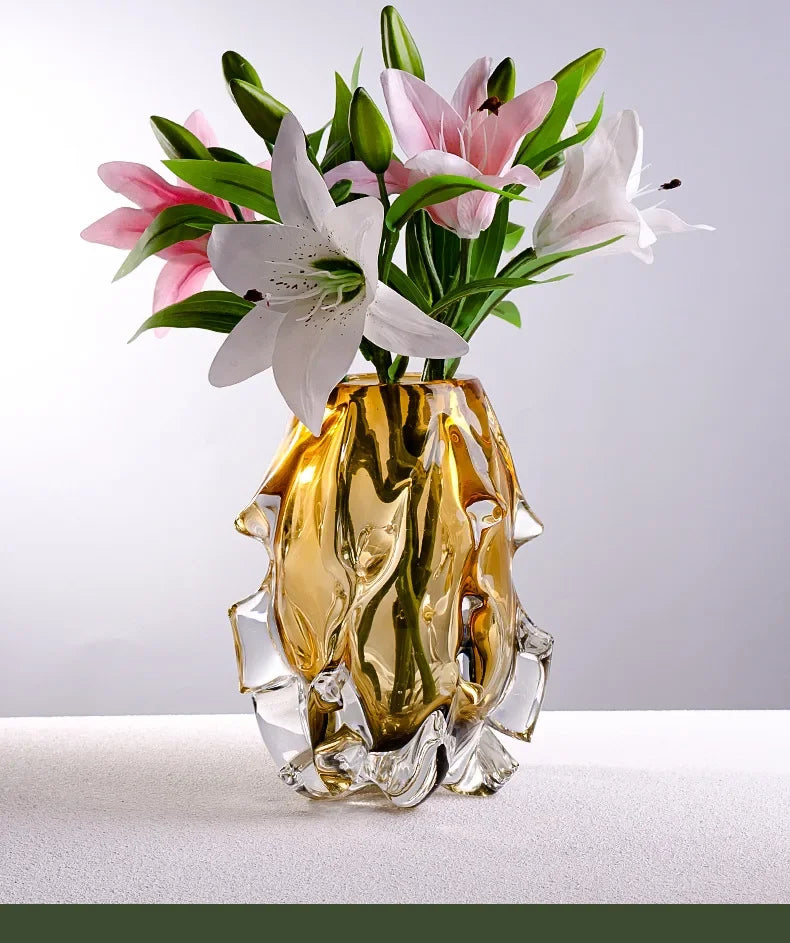 Vase en verre dégradé ambré - Décoration intérieure