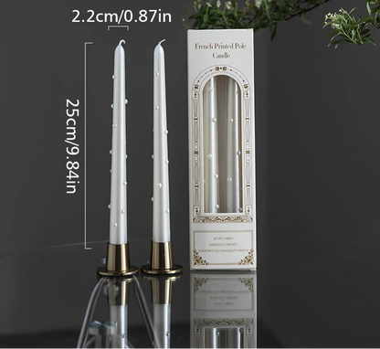 Bougies Romantiques en perles blanches