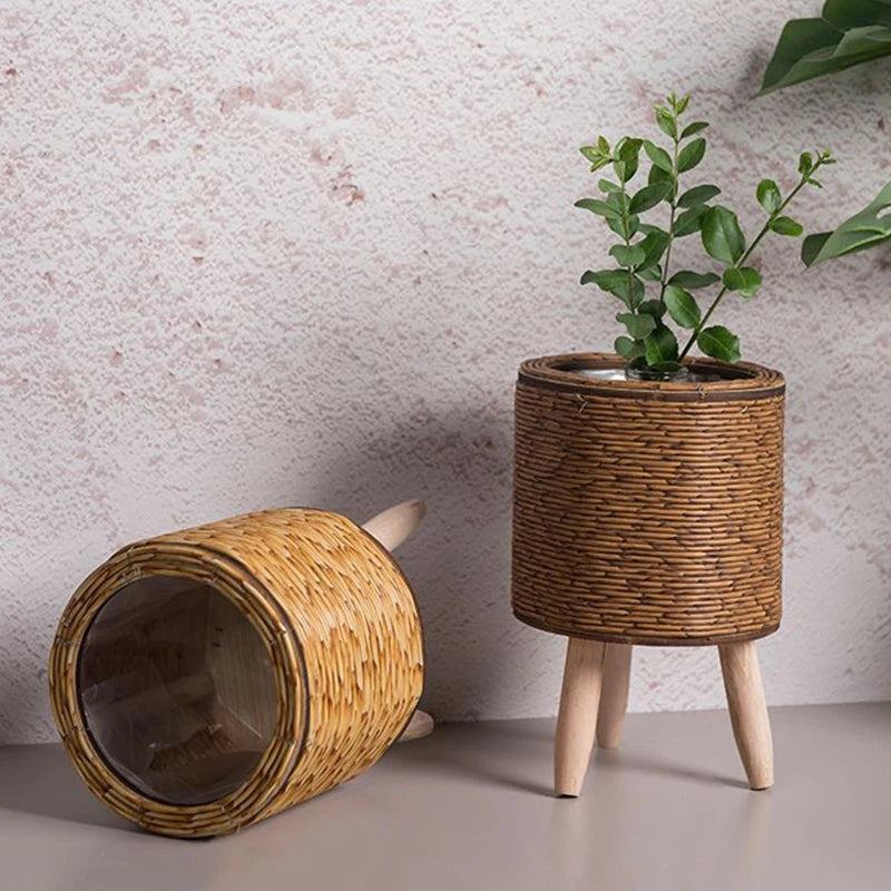 Pot de Fleur en Rotin