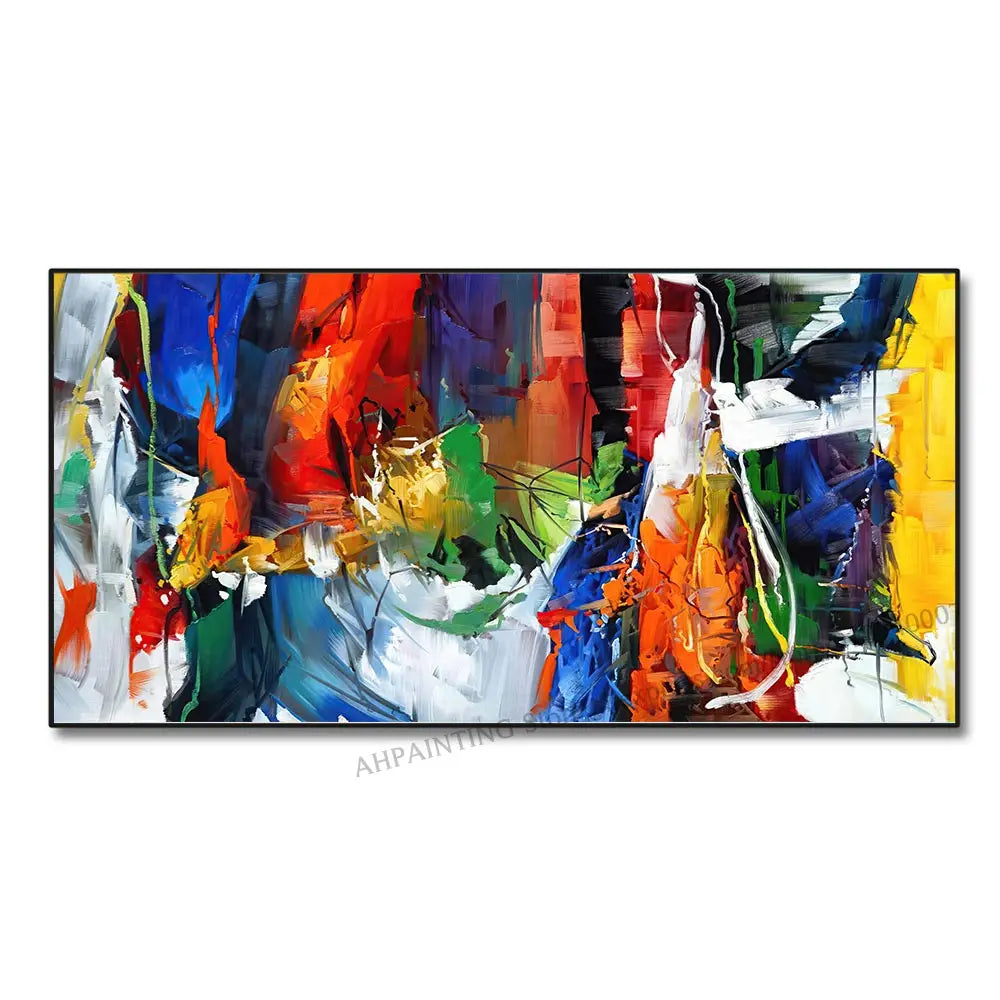 Tableau Moderne Peinture Abstraite Colorée Fleur