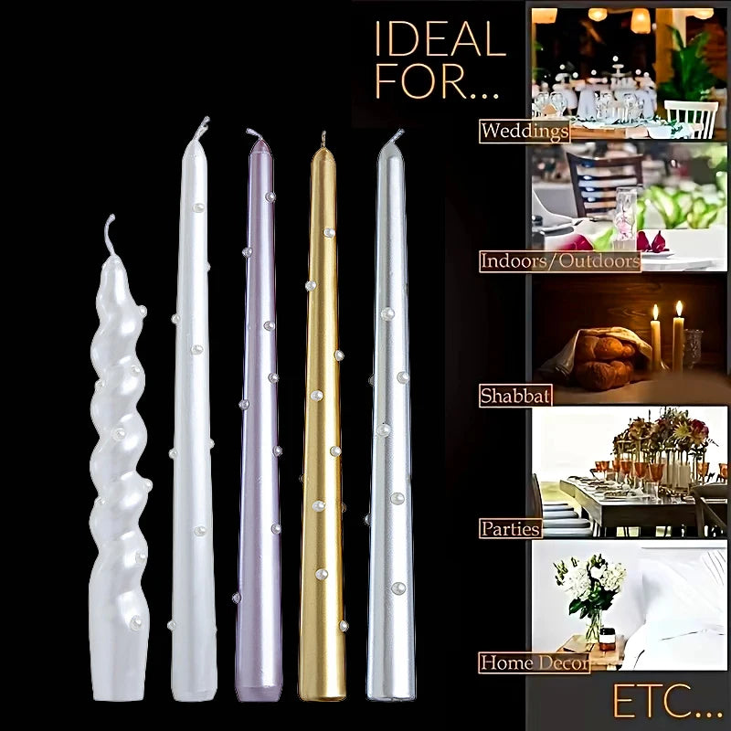 Bougies Romantiques en perles blanches