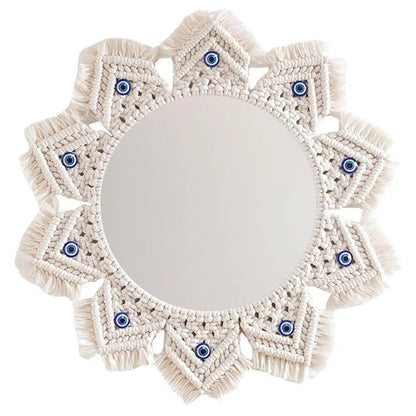 Miroir Décoratif Bohème en Macramé