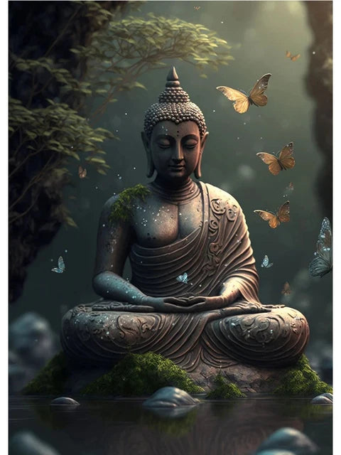Tableau Moderne Bouddha Abstrait Coloré