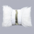 Housse de Coussin en Fourrure à paillettes