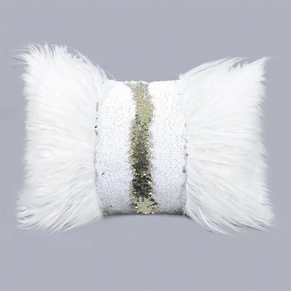 Housse de Coussin  Fourrure et paillettes