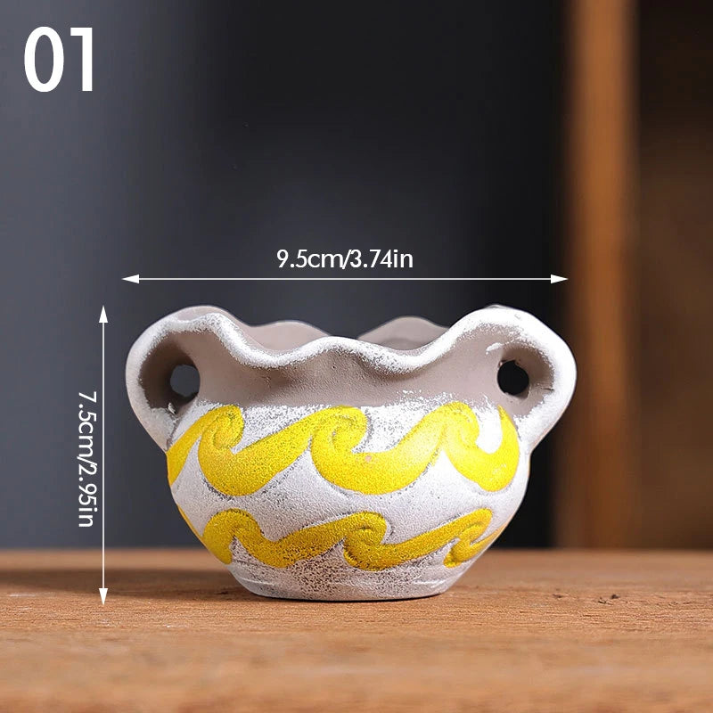 Pot de Fleurs en Céramique Vintage