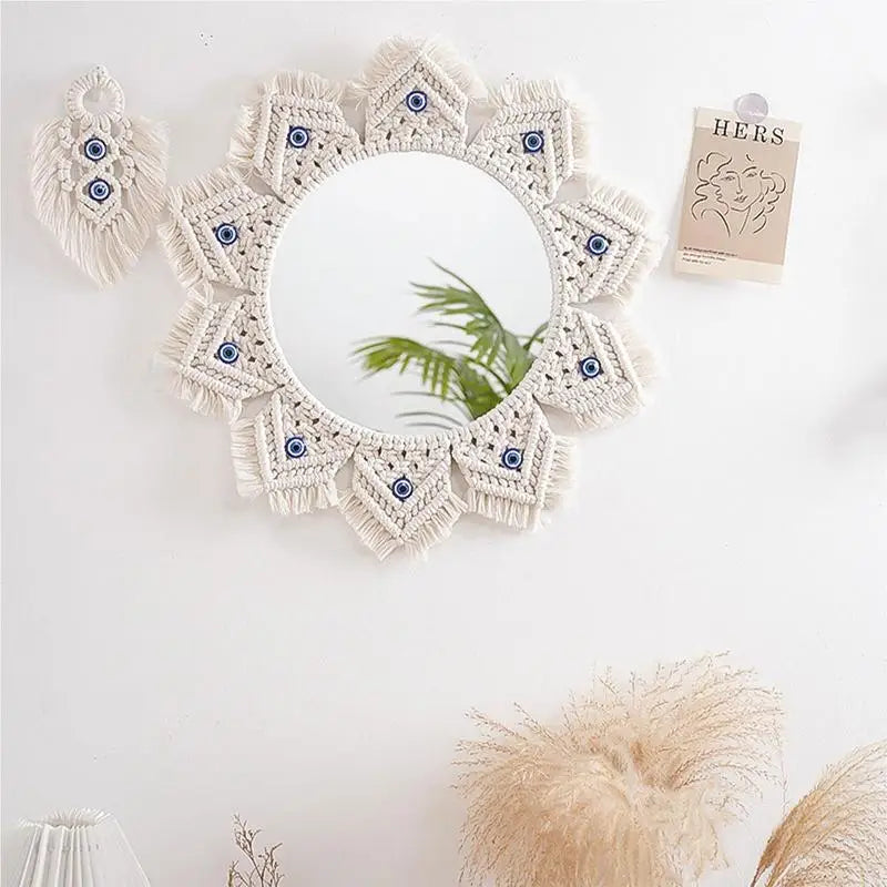 Miroir Décoratif bohème en Macramé