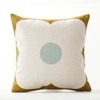 Housse de Coussin en Lin à fleurs géométriques modernes