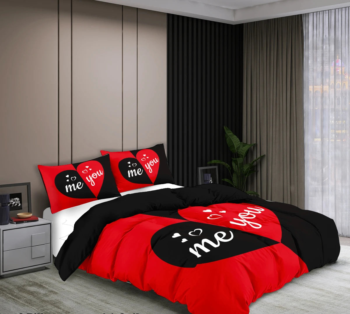 Parure Housse de Couette Imprimé Me and You