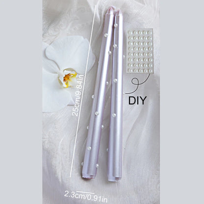 Bougies Romantiques en perles blanches