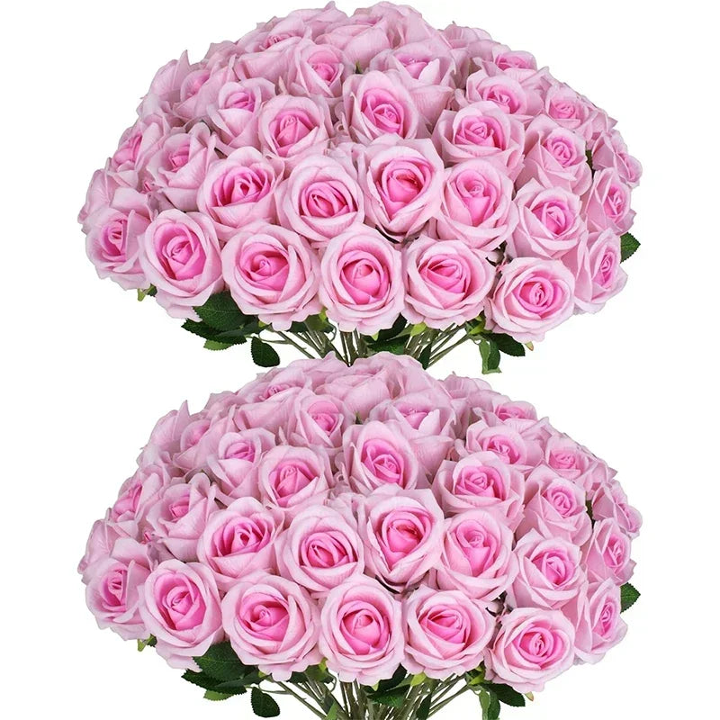 Fleur Artificielle Rose en Velours