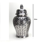 Vase en Céramique Doré Ajouré avec couvercle