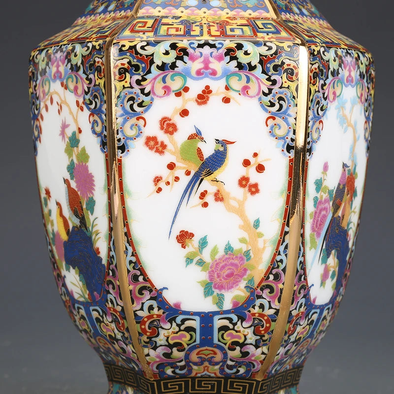 Vase  Carré en Porcelaine Emaillée