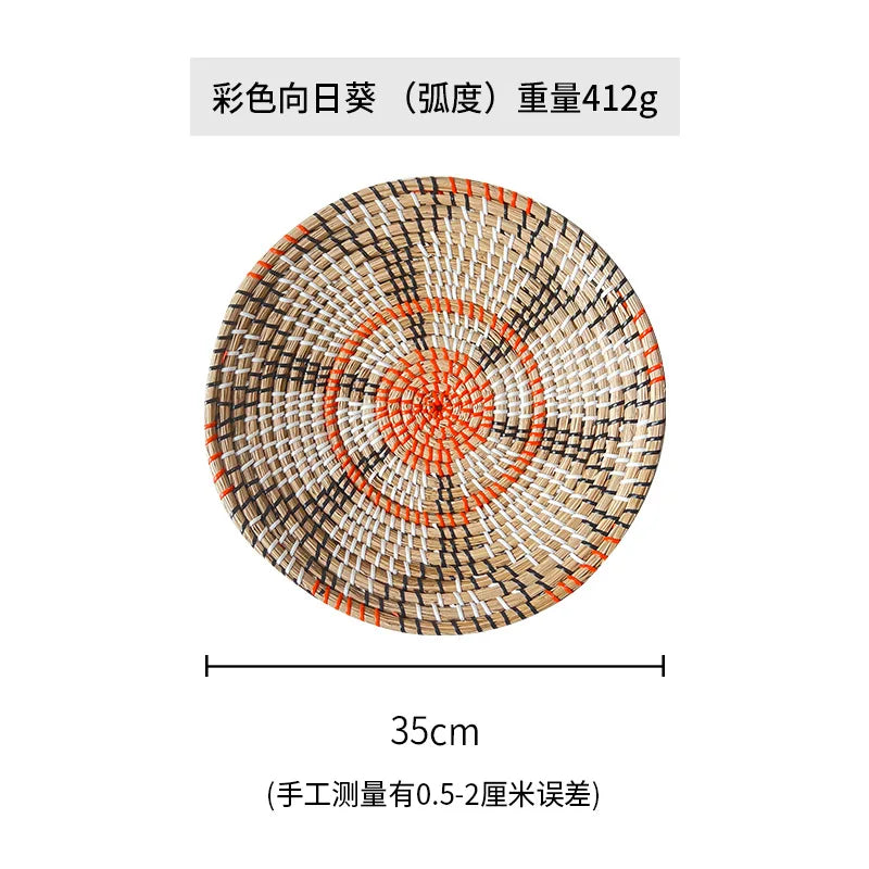 Panier Mural en Paille Colorée