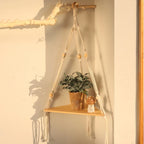 Macramé étagère Murale d'angle