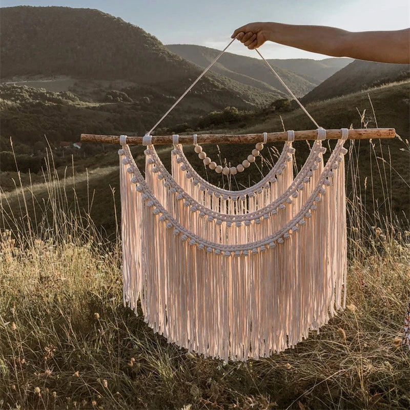 Grande Tenture Murale Bohème en Macramé