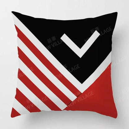 Housse de Coussin Rouge et Noir