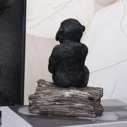 Sculpture de Gorille noire