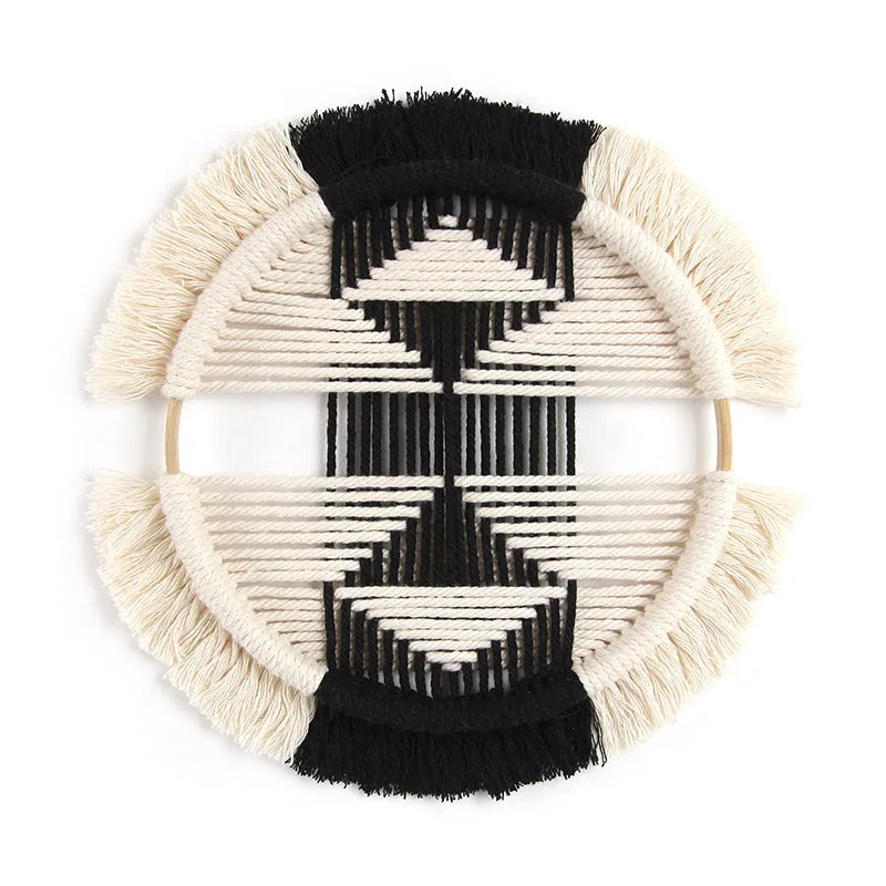 Panier Mural Rond Macramé