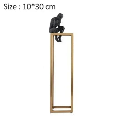 Figurine de Penseur en Métal noir