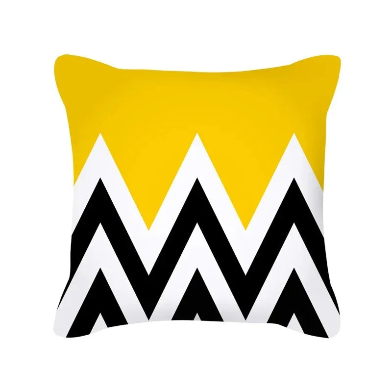 Housse de Coussin à Motif Jaune