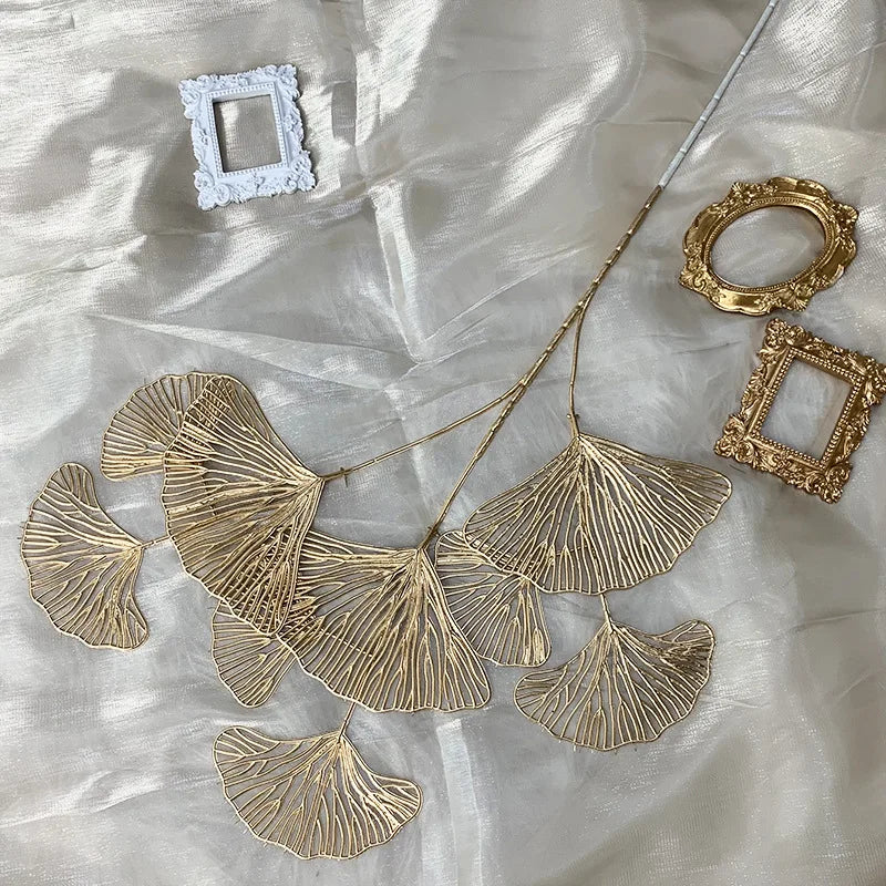 Fleur Artificielle Feuilles Dorées