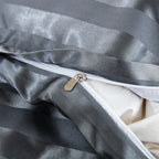 Parure Housse de couette rayée en Satin
