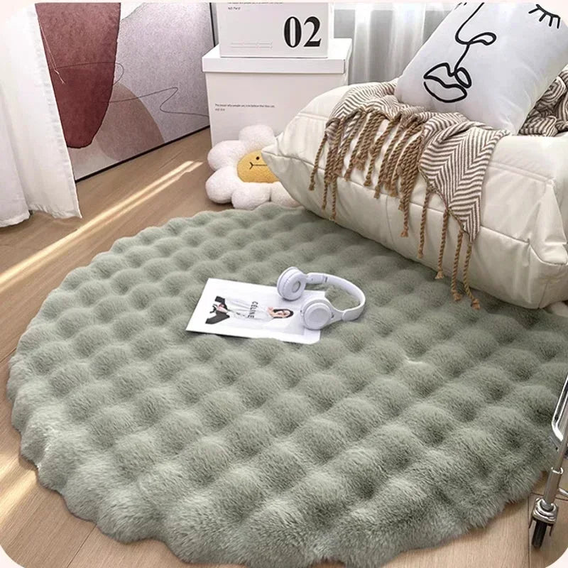 Tapis Rond en Peluche