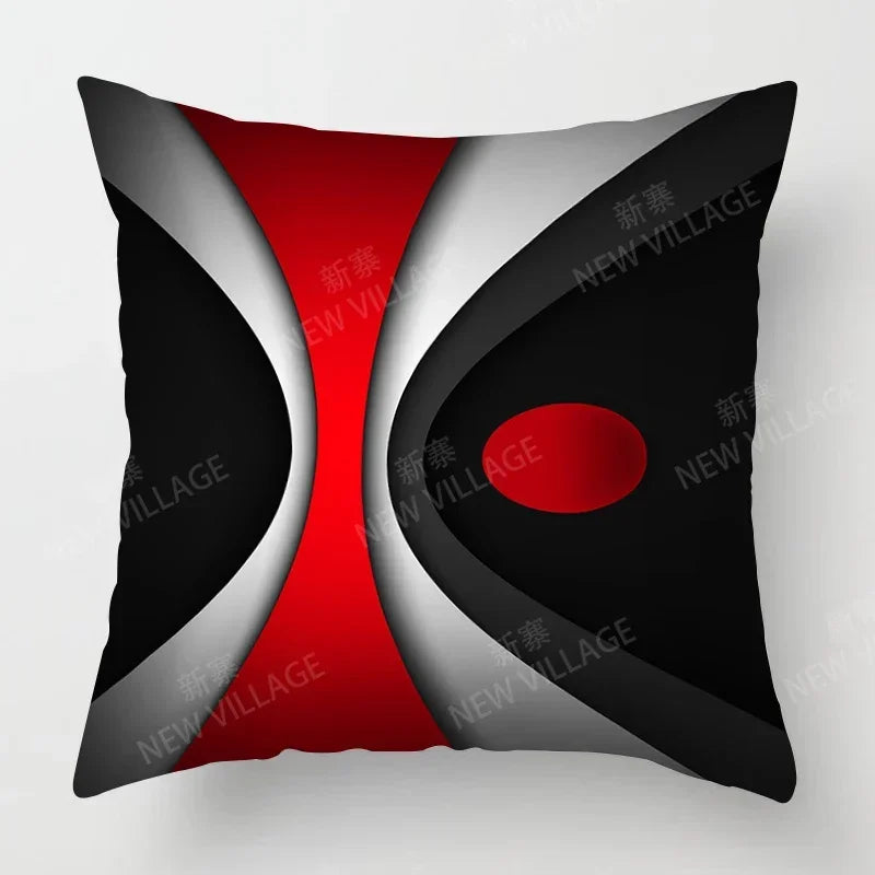 Housse de Coussin Rouge et Noir