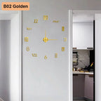 Grande Horloge Murale 3D silencieuse