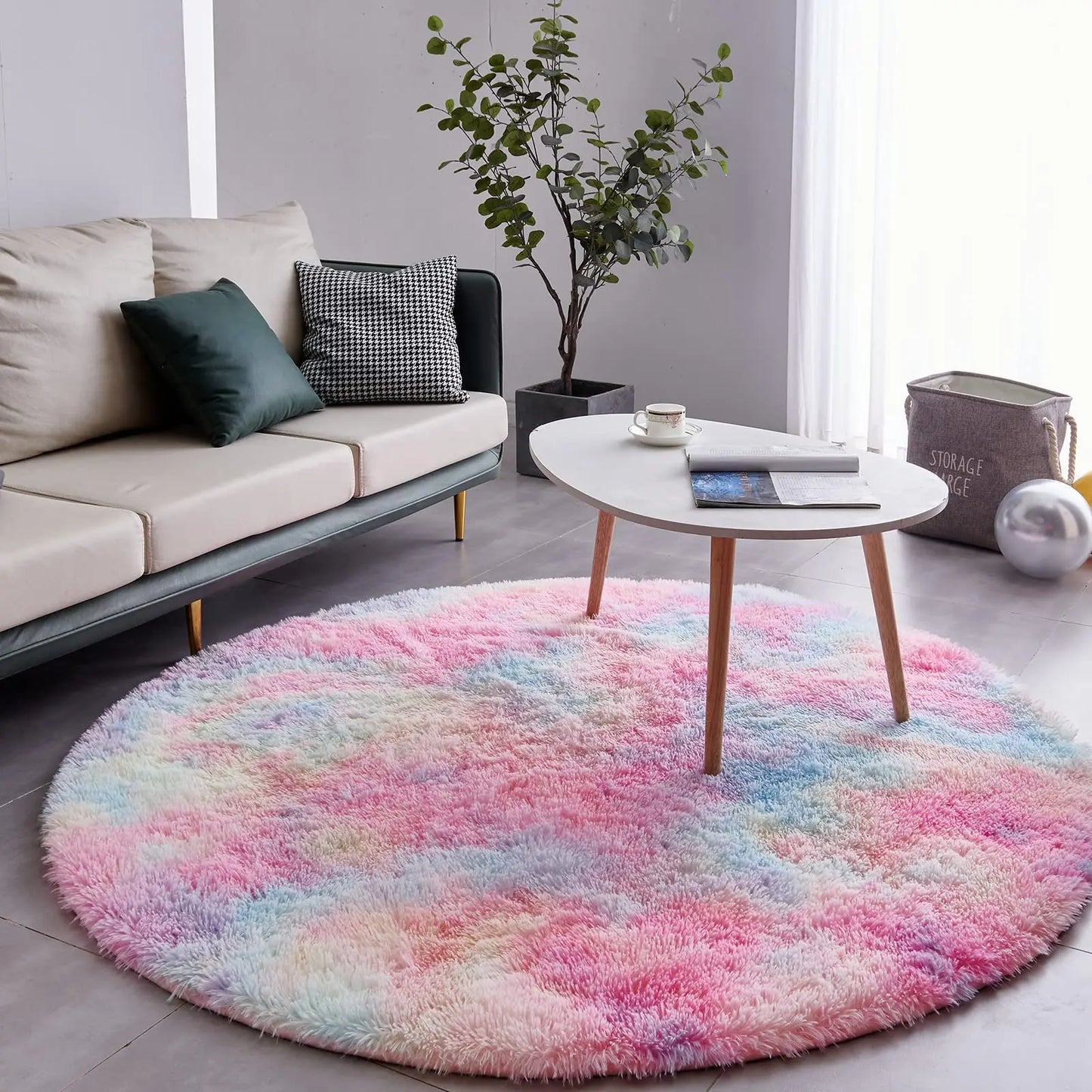 Tapis Rond en Peluche