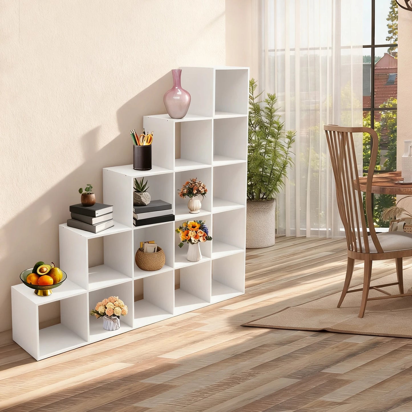 Bibliothèque d'angle en forme de L