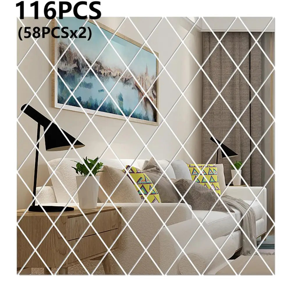 Miroir Décoratif Autocollant Triangulaire