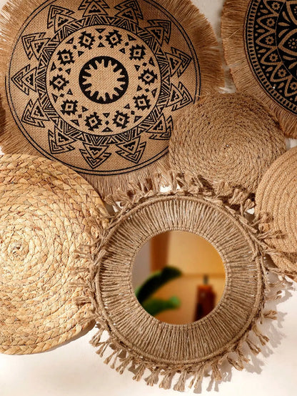 Panier Mural Rond en Jonc de Mer