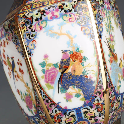 Vase Carré en Porcelaine Style Antique