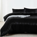 Parure Housse de couette rayée en Satin