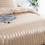 Parure Housse de couette rayée en Satin