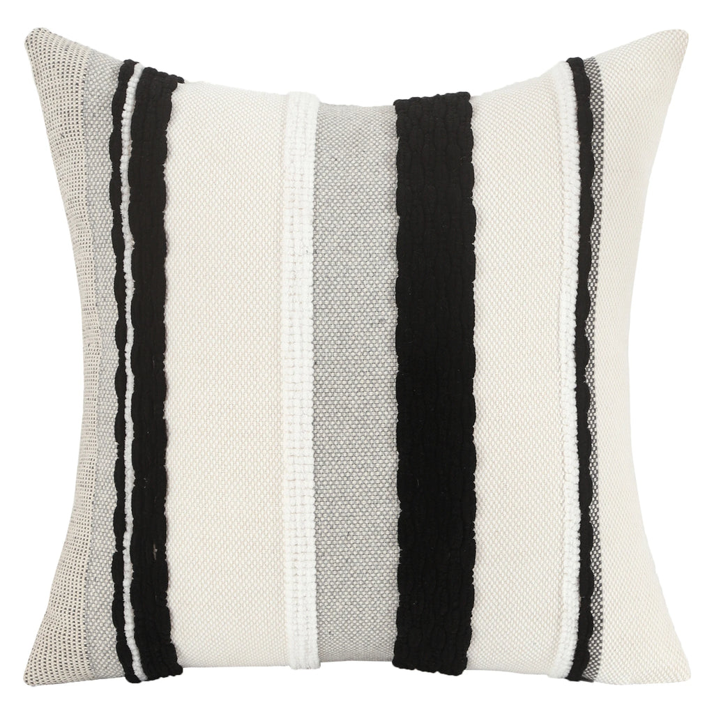 Housse de Coussin Bohème en chenille rayée