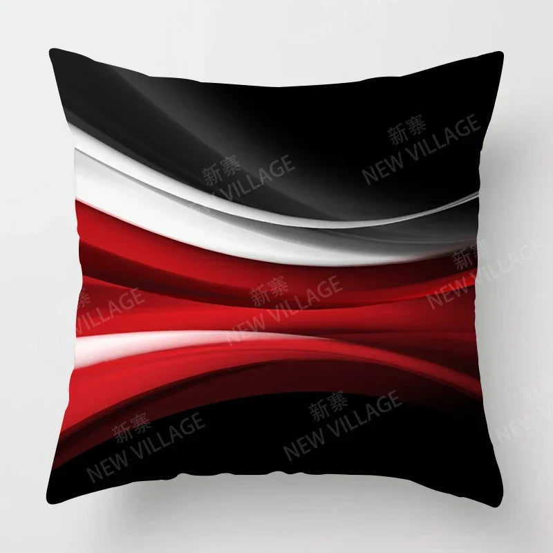 Housse de Coussin Rouge et Noir